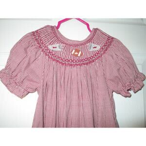 Smocked Rosaline Collection Dress 4t Football Theme Maroon gamecocks Bulldogs